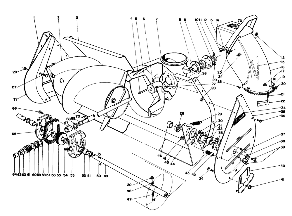 Auger Assembly (Continued) 36" Snowthrower Attachment Model No. 59160 (Optional) Diagram and Parts List for 57356 5000001 - 5999999 Toro Lawn Tractor