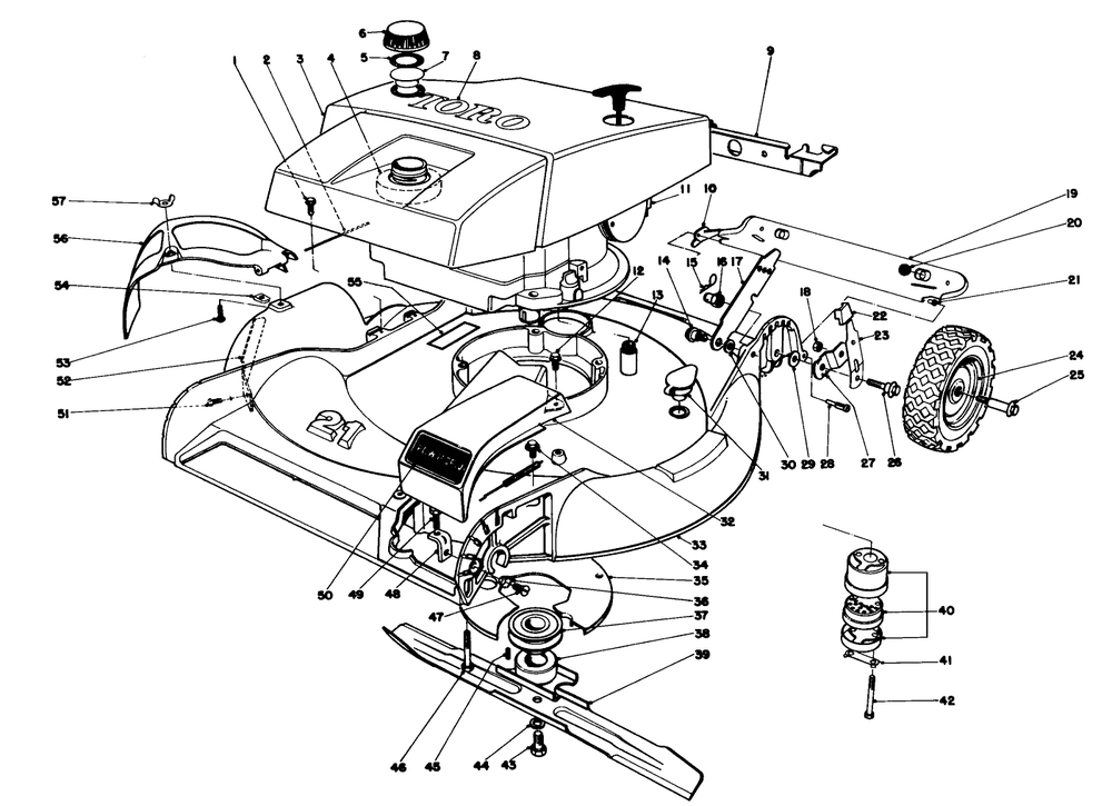 Housing Assembly Diagram and Parts List for 16268 5000001 - 5999999 Toro Lawn Mower