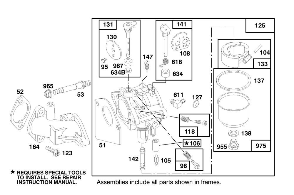 Engine Briggs & Stratton Model 282707-0119-01 Diagram and Parts List for 71188 7900001 - 7999999 Toro Lawn Tractor