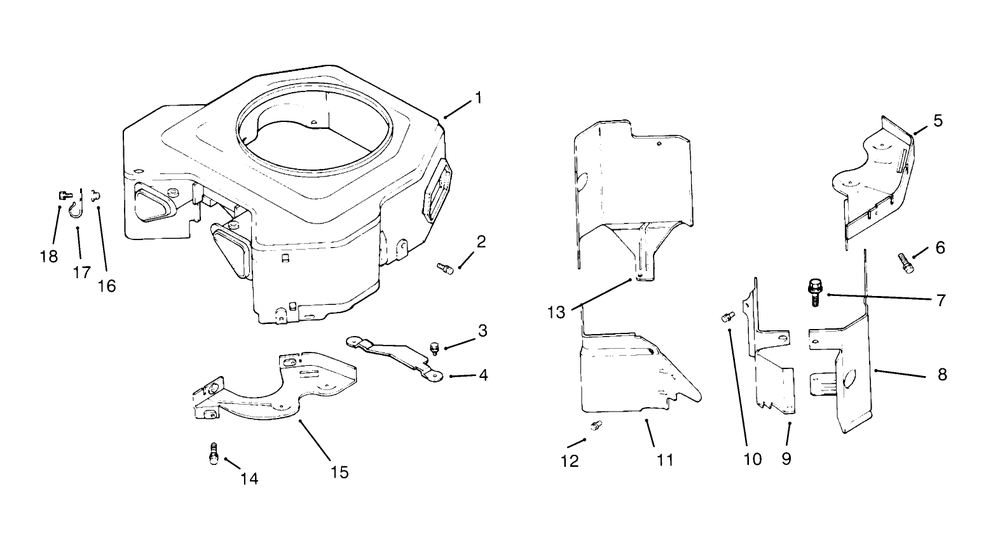 Blower Housing & Baffles (Kohler Engine Cv16s-Ps61514) Diagram and Parts List for 72042 5900001 - 5900796 Toro Lawn Tractor