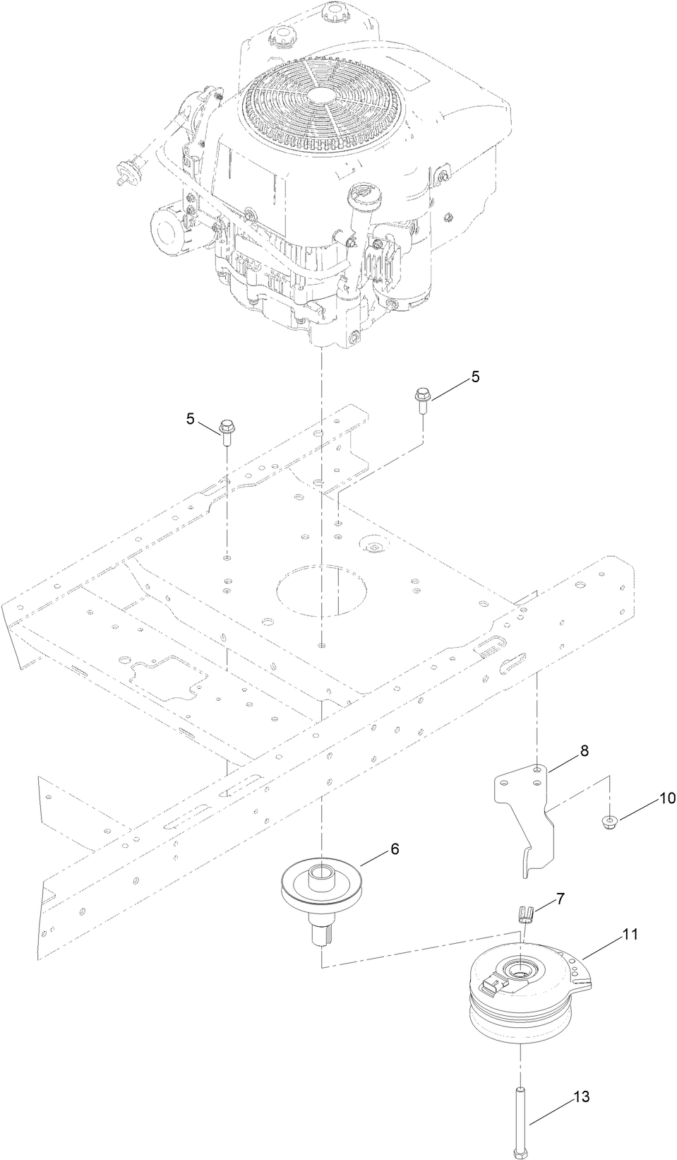 Clutch Assembly Diagram and Parts List for 74781 316000001 - 316999999 Toro Lawn Tractor