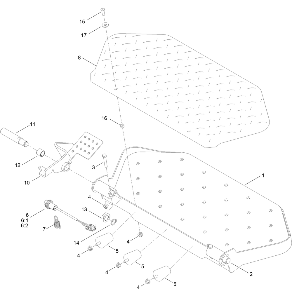 Platform Assembly Diagram and Parts List for 22370 413000000 - 414487256 Toro Lawn Tractor Accessories