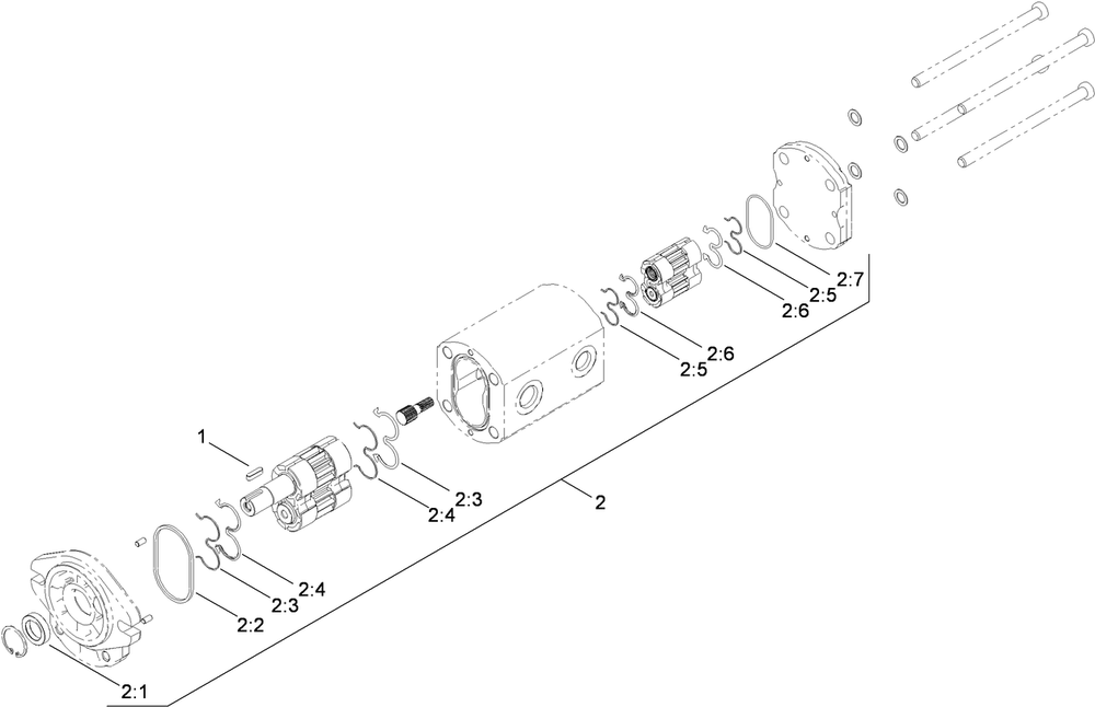 Hydraulic Pump Assembly No. 106-9589 Diagram and Parts List for 22323 400000000 - 401799999 Toro Lawn Tractor Accessories