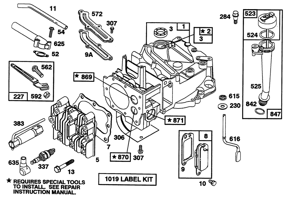Engine Briggs & Stratton Model 124702-3115-01 Diagram and Parts List for 20436WF 39000001 - 39999999 Toro Lawn Mower