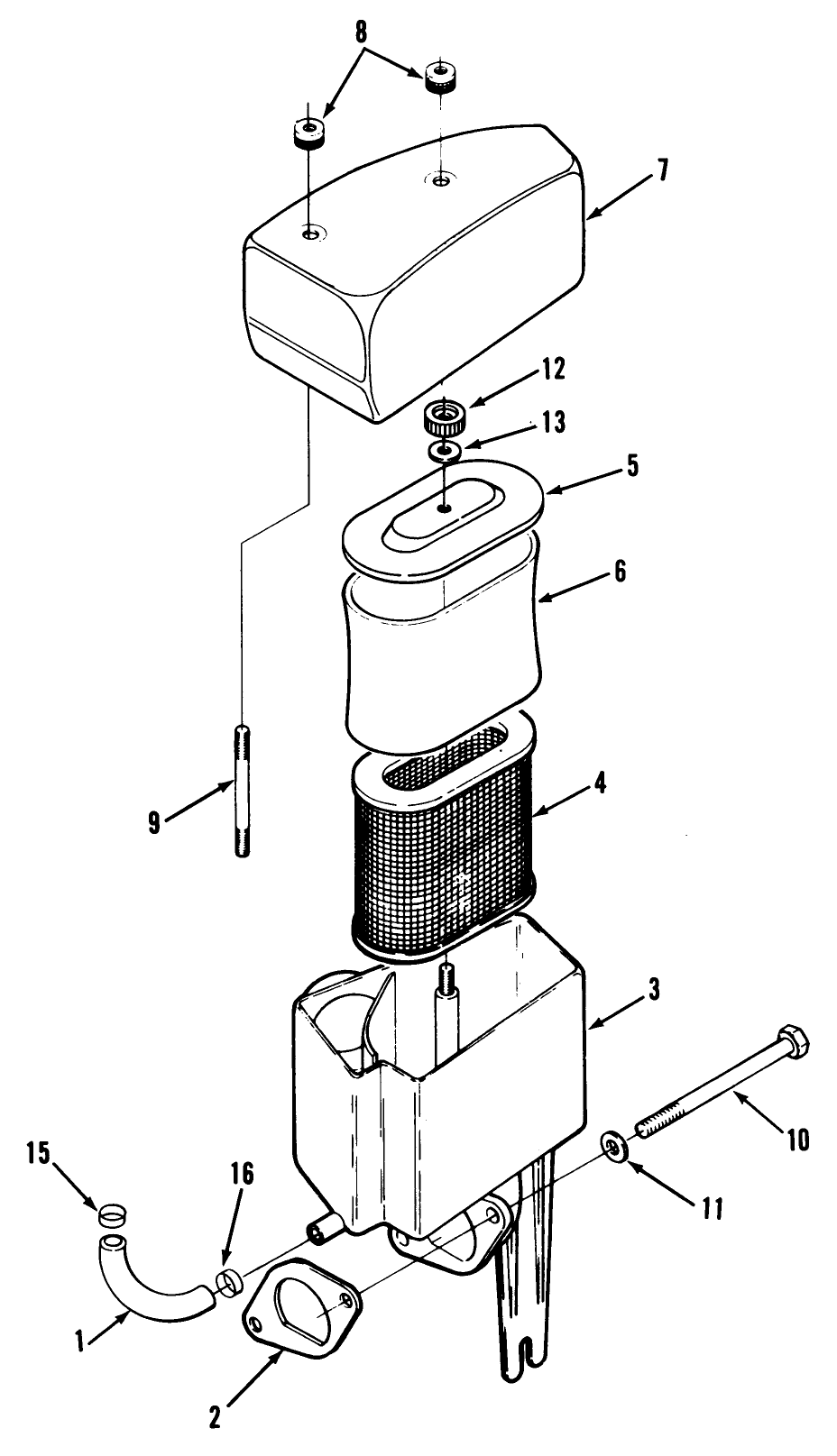Air Cleaner-612-Z Diagram and Parts List for Y1-12OE01  Toro Lawn Tractor
