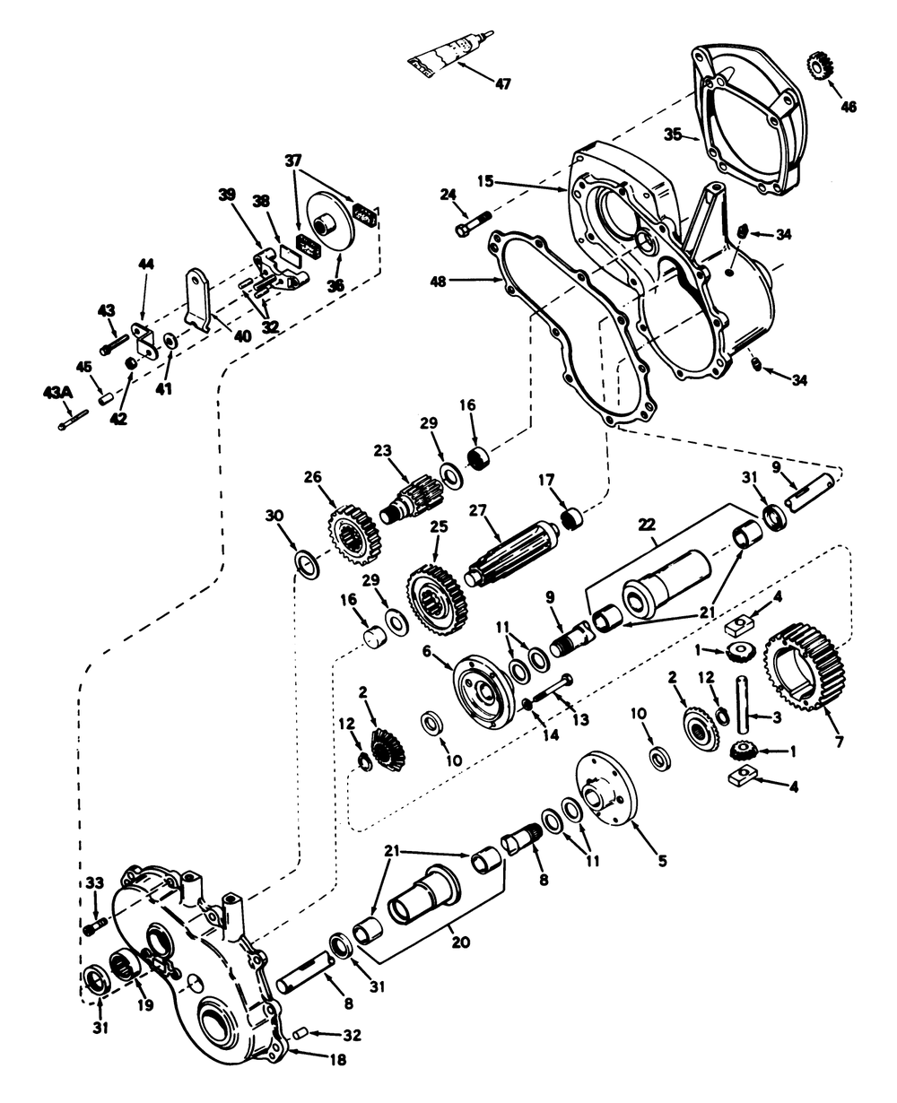 Gear Reduction & Differential No. 1310-001 Diagram and Parts List for 30754 60001 - 69999 Toro Lawn Tractor
