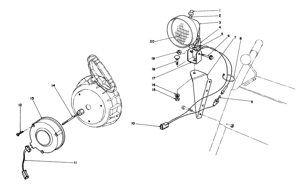 Light Kit No. 549821 (Optional) Diagram and Parts List for 38080 7000001 - 7999999 Toro Snow Blower
