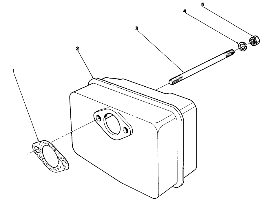 Muffler Asssembly Diagram and Parts List for 38185C 8000001 - 8999999 Toro Snow Blower