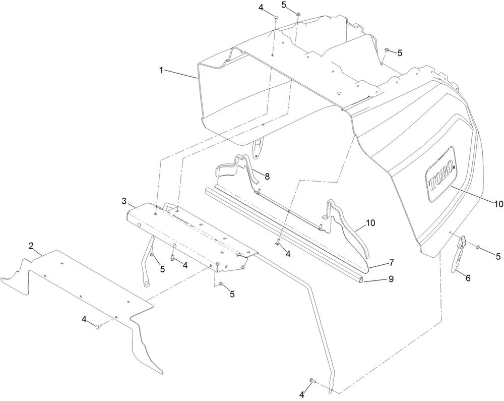 Hood Assembly No. 142-6063 Diagram and Parts List for 72098 413000000 - 999999999 Toro Lawn Tractor
