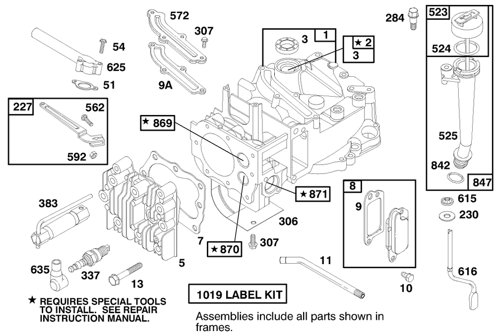 Engine Briggs & Stratton Model 12h802-0658-01 Diagram and Parts List for 20448 7900001 - 7999999 Toro Lawn Mower