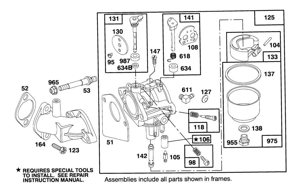 Engine Briggs & Stratton Model 28m707-0122-01 Diagram and Parts List for 71191 5910001 - 5999999 Toro Lawn Tractor