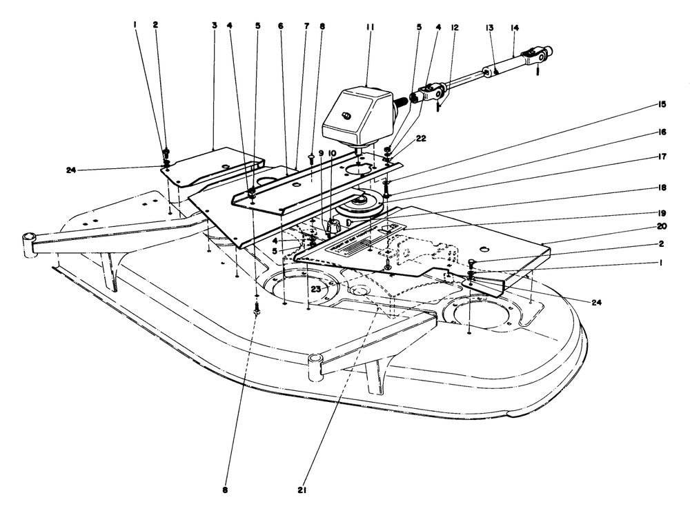 Deck Covers And Gear Box Diagram and Parts List for 30760 00000001 - 09999999 Toro Lawn Tractor