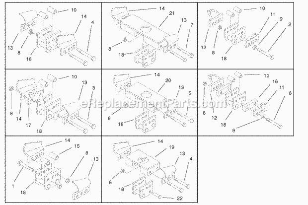 Chain Assemblies Diagram and Parts List for 22462  Toro Lawn Tractor Accessories