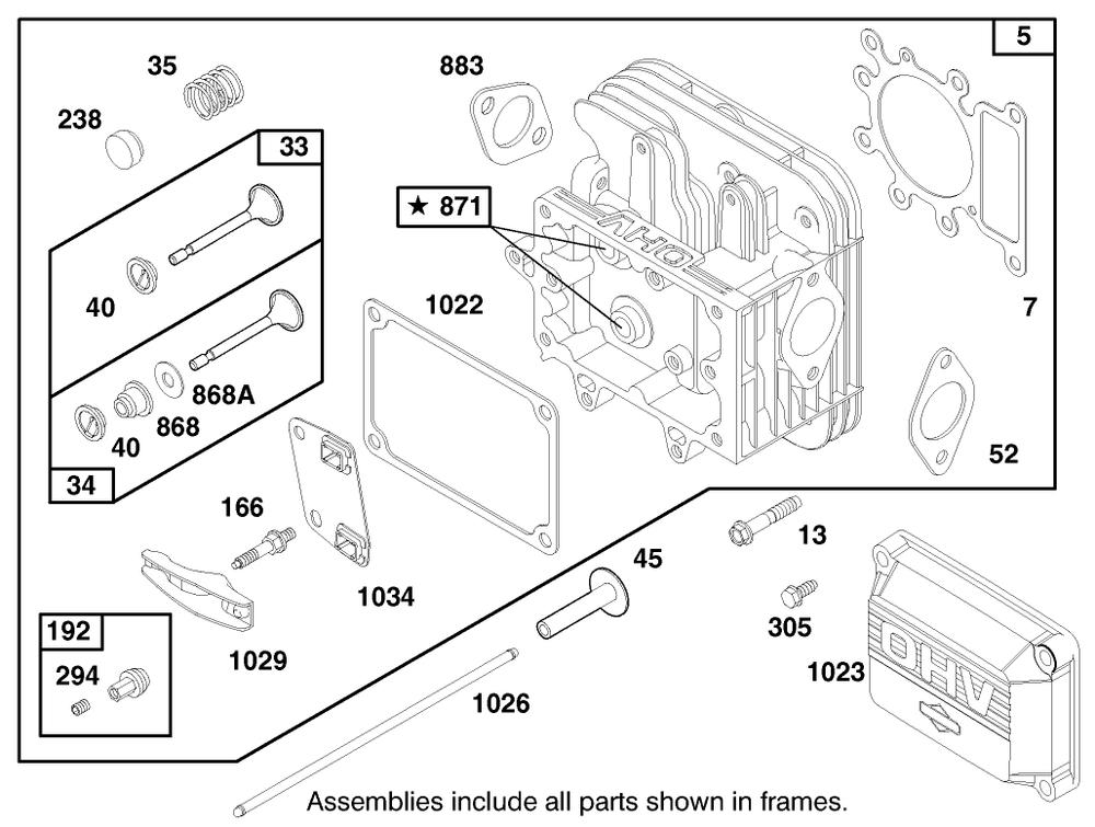 Engine Briggs & Stratton Model 28q777-0668-A1 Diagram and Parts List for 71218 7900001 - 7999999 Toro Lawn Tractor
