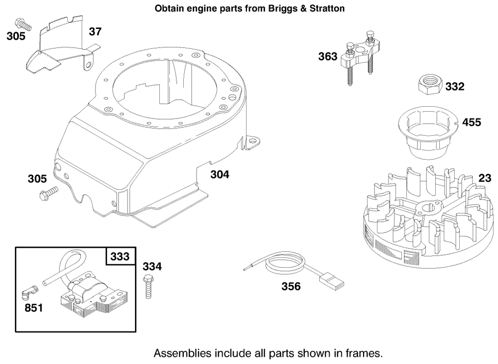Engine Briggs & Stratton Model 12f802-0667-01 Diagram and Parts List for 20914 7900001 - 7999999 Toro Lawn Mower