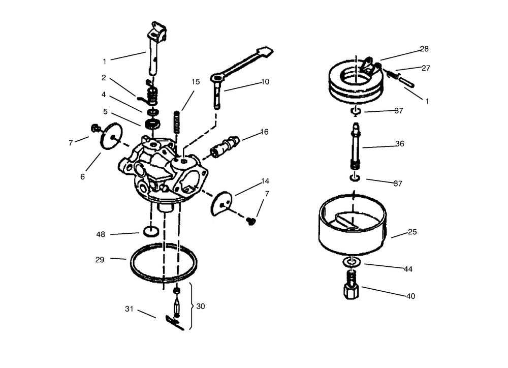 Carburator No. 640086 Diagram and Parts List for 38171 8900001 - 8999999 Toro Snow Blower