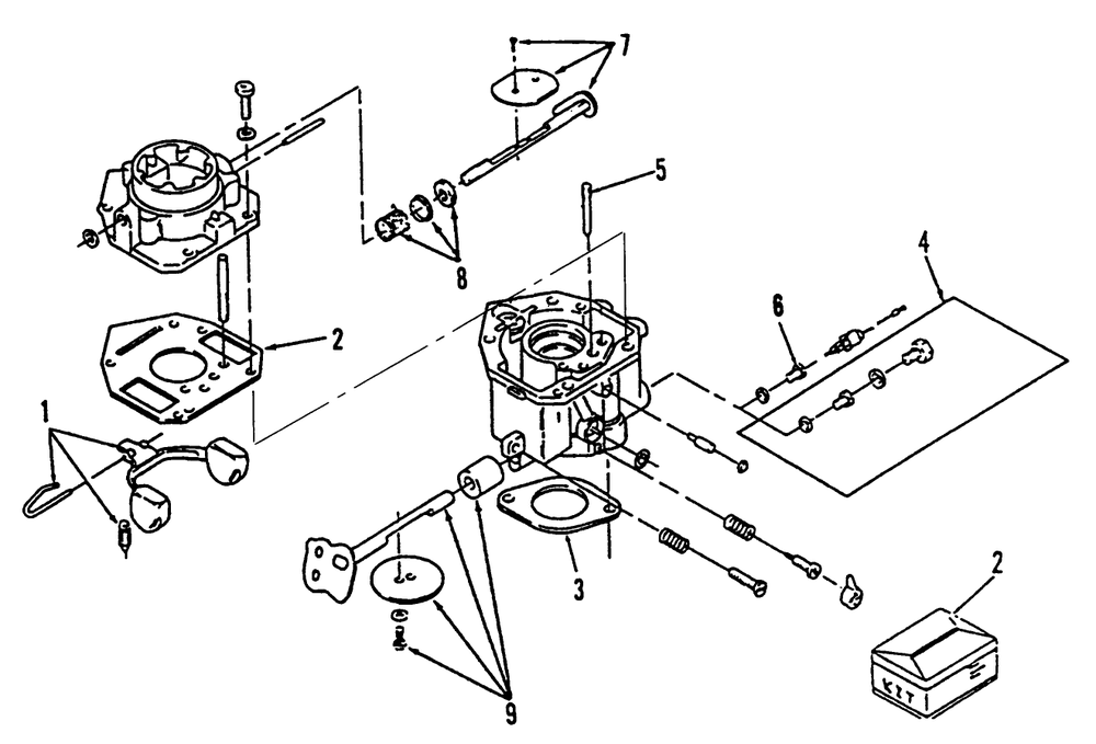 Carburetor Diagram and Parts List for 73420 4900001 - 4999999 Toro Lawn Tractor