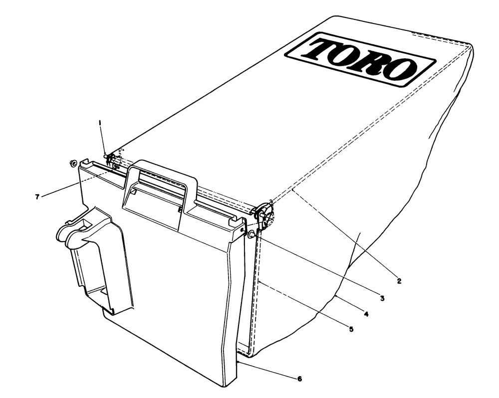 Grass Bag Assembly No. 12-8859 Diagram and Parts List for 20101 1000001 - 1999999 Toro Lawn Mower