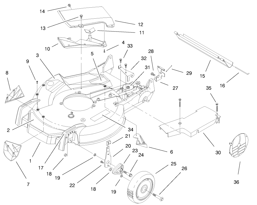 Housing Assembly Diagram and Parts List for 20464 7900001 - 7999999 Toro Lawn Mower