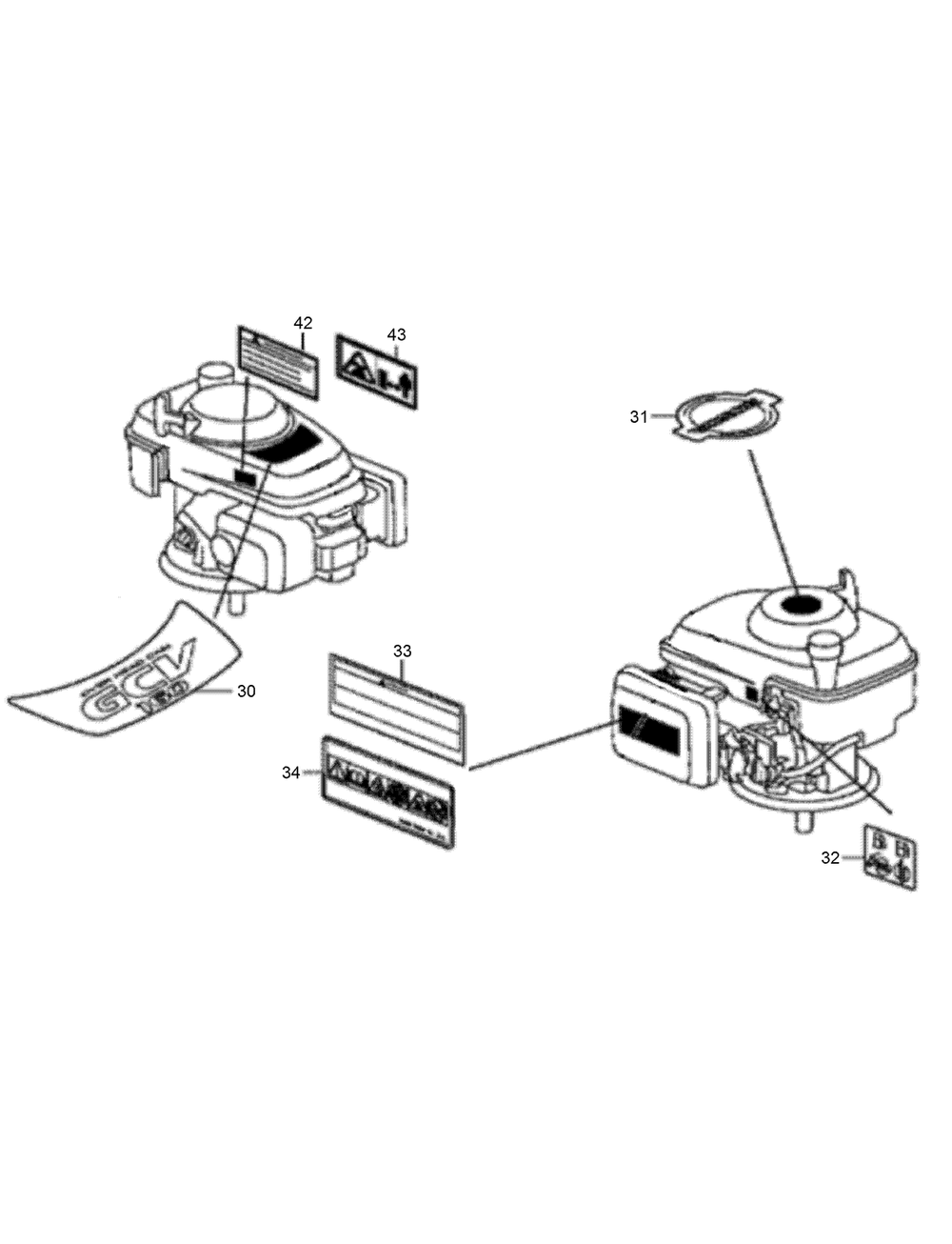 Label Assembly Diagram and Parts List for 02610 410200000-999999999 Toro Lawn Mower