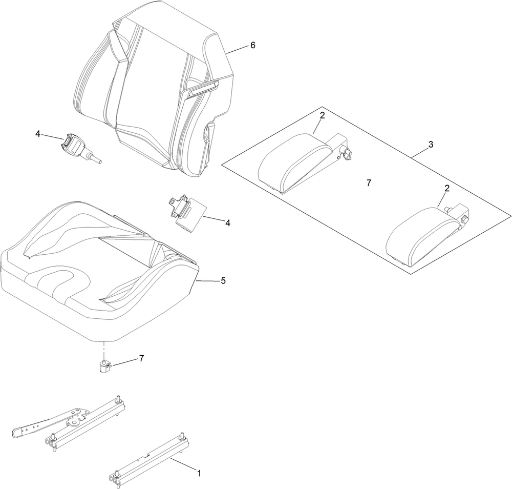 Seat Assembly No. 139-3641 Diagram and Parts List for 72968 412413921 - 412799999 Toro Lawn Tractor