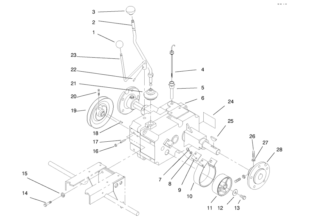 Transmission Assembly Diagram and Parts List for 73402 7900001 - 7999999 Toro Lawn Tractor