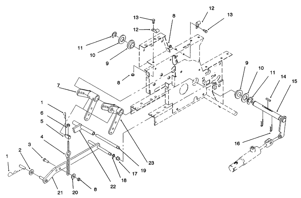 Hydraulic Lift System Diagram and Parts List for 73521 6900001 - 6999999 Toro Lawn Tractor
