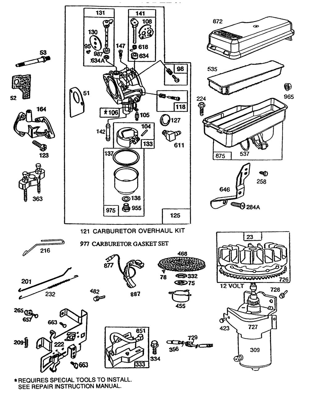 Briggs & Stratton Model No. 191707-0121-01 Diagram and Parts List for 70140 3900001 - 3999999 Toro Lawn Tractor