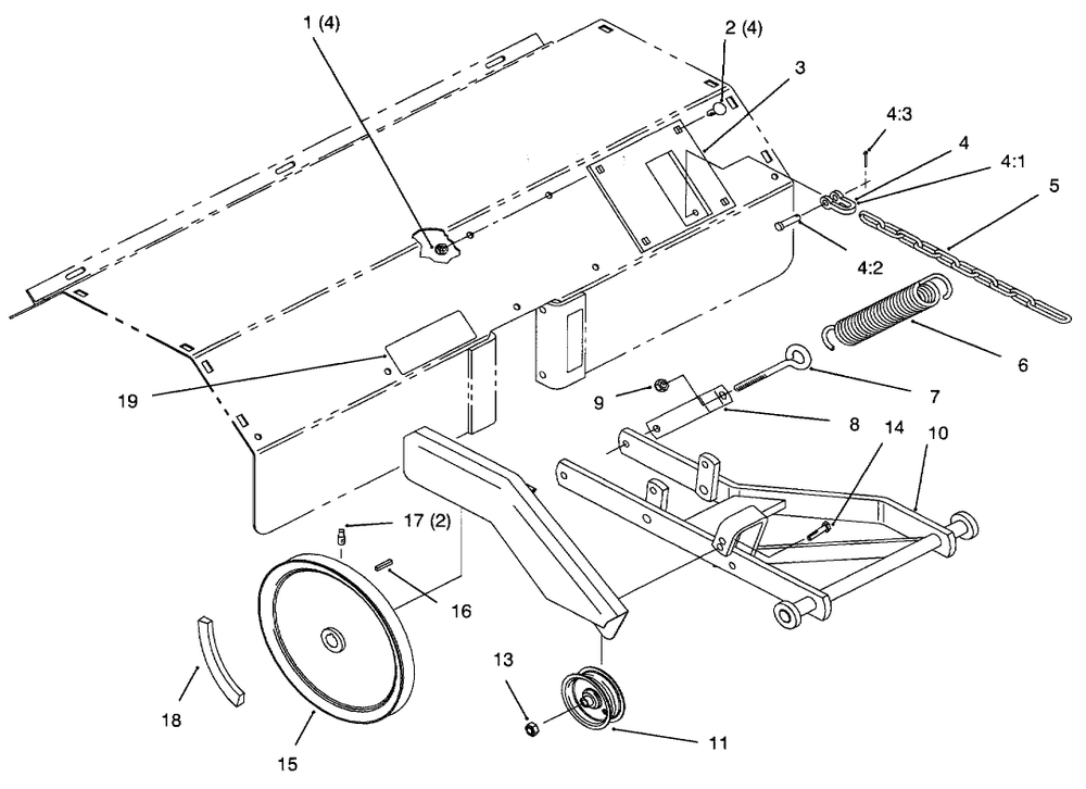 Hitch, Drive & Idler Pulleys Diagram and Parts List for 79370 6900001 - 6999999 Toro Lawn Tractor