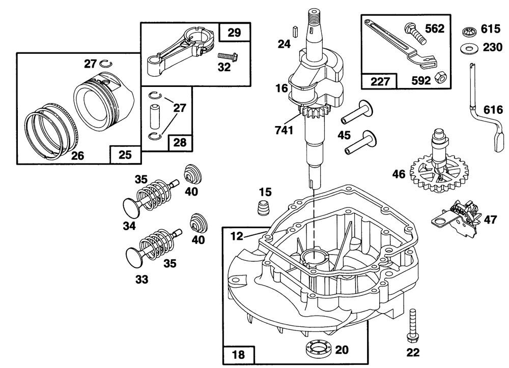 Engine Briggs & Stratton Model 122702-0182-01 Diagram and Parts List for 20907B 4900001 - 4999999 Toro Lawn Mower