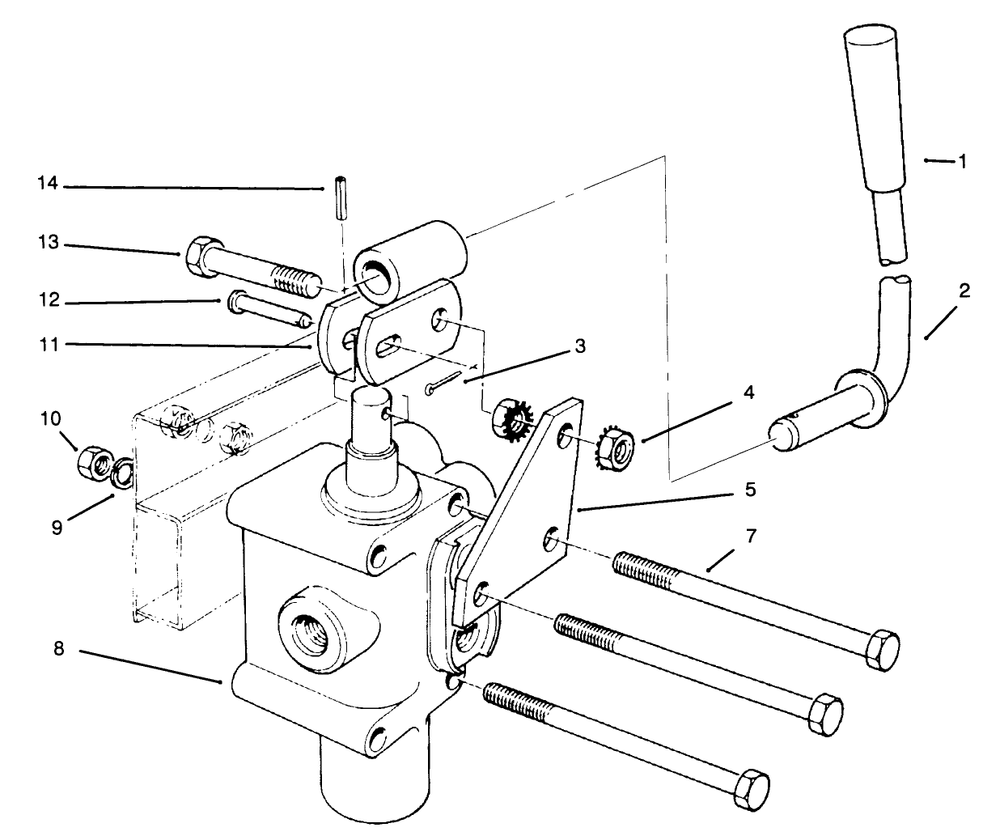 Valve & Lever Assembly Diagram and Parts List for 30620 690001 - 699999 Toro Lawn Tractor