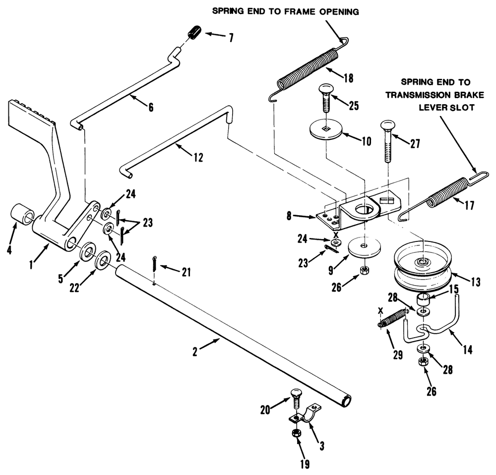 Brake & Idler Assembly (210-5 & 212-5) Diagram and Parts List for 32-10BE02 1000001 - 1999999 Toro Lawn Tractor