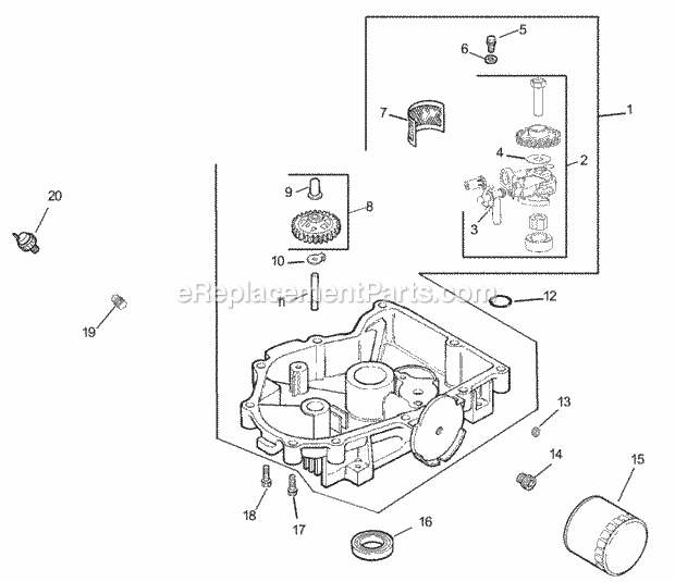 Oil Pan/Lubrication Assembly Kohler Cv20s Pro Diagram and Parts List for 74177 230000001-230007000 Toro Lawn Mower
