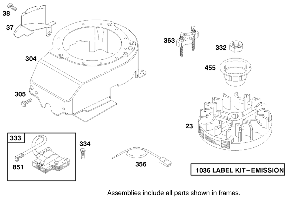 Engine Briggs & Stratton Model 12h802-1758-E1 Diagram and Parts List for 20452 8900001 - 8999999 Toro Lawn Mower