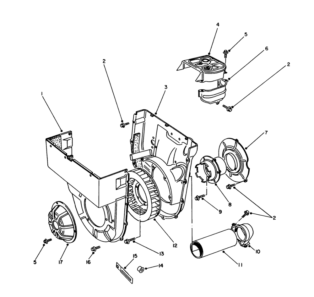 Cooling Fan Assembly Diagram and Parts List for 62040 7000001 - 7999999 Toro Generator