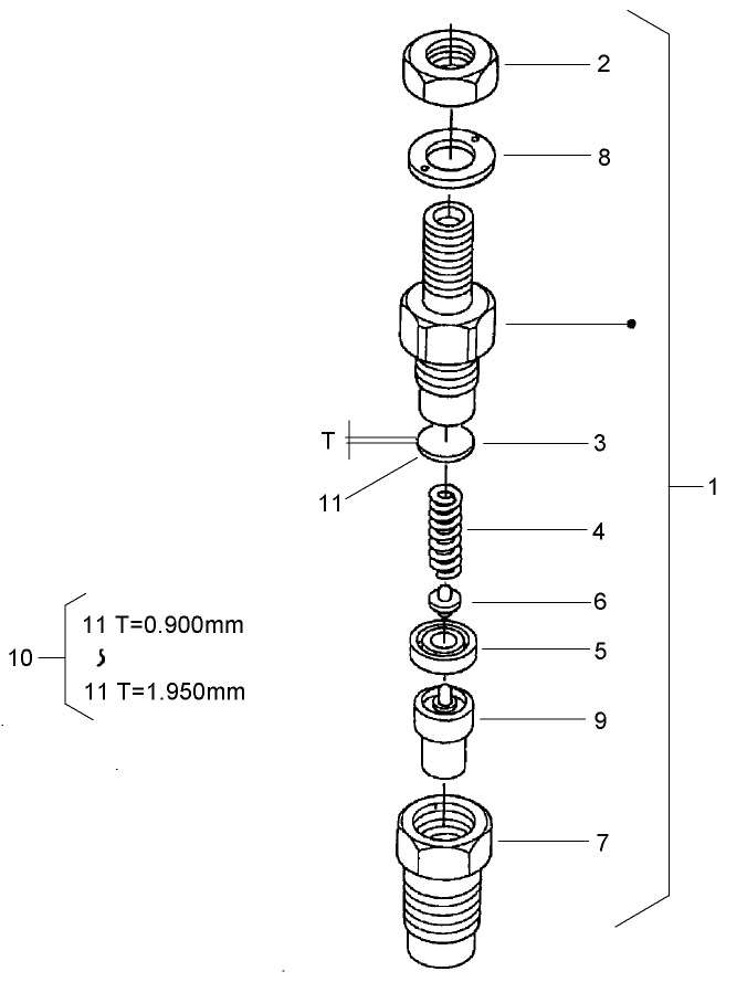 Nozzle Holder Assembly Diagram and Parts List for 74265TE (270000001-270999999)(2007) Toro Lawn Mower