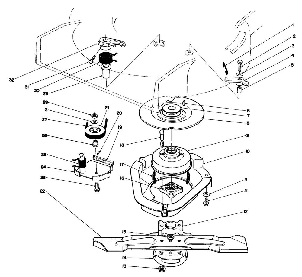 Blade Brake Clutch Assembly (Used On Units With Serial No. 6002201 & Up) Diagram and Parts List for 20684 6000001 - 6999999 Toro Lawn Mower