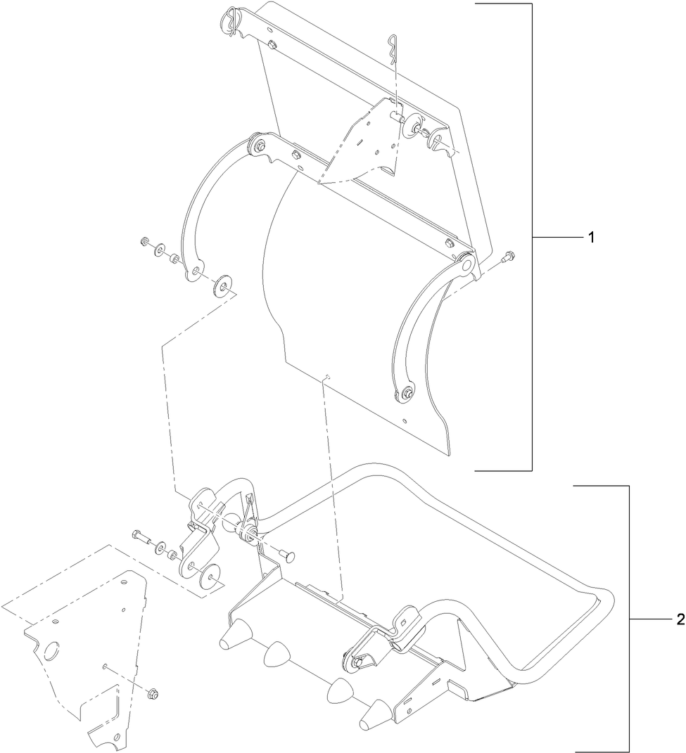Cushion And Platform Assembly Diagram and Parts List for 79534 (310000001-310999999)(2010) Toro Lawn Mower