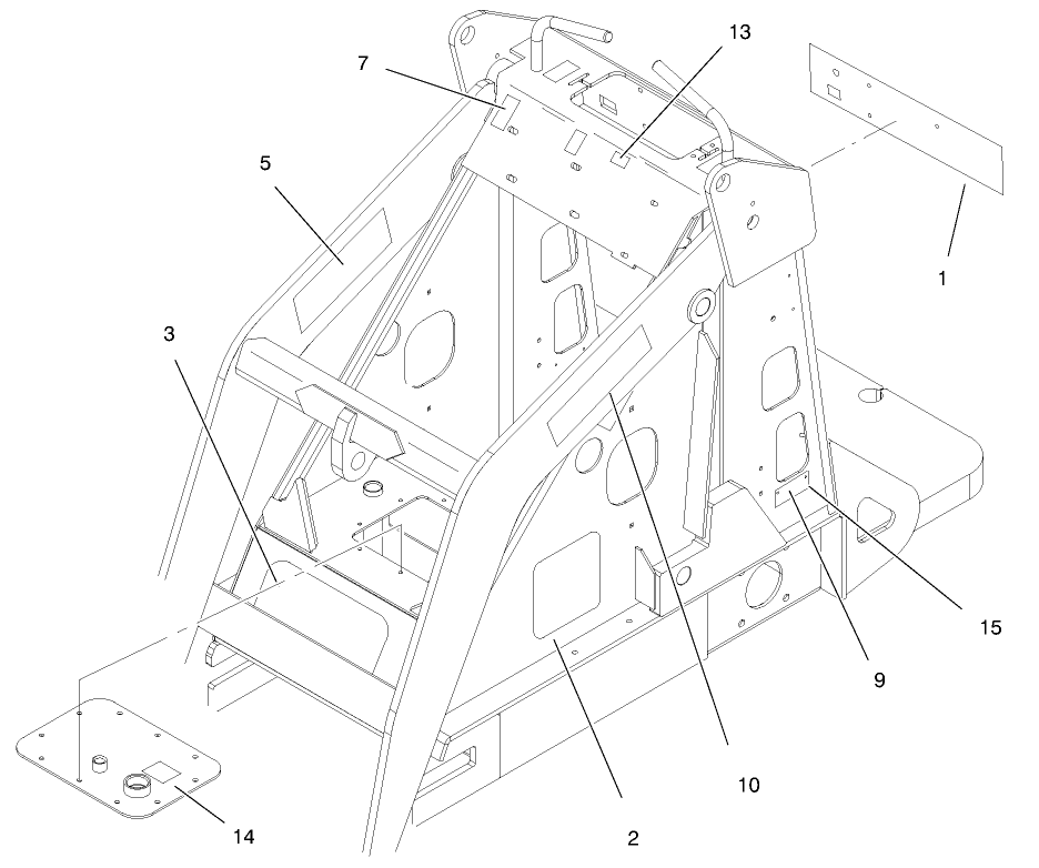 Decal Assembly Diagram and Parts List for 22305 990001 - 991007 Toro Lawn Tractor Accessories