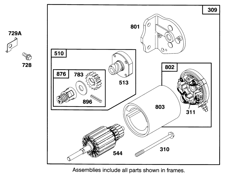 Engine Briggs & Stratton Model 282707-0119-01 Diagram and Parts List for 71200 5900001 - 5910000 Toro Lawn Tractor