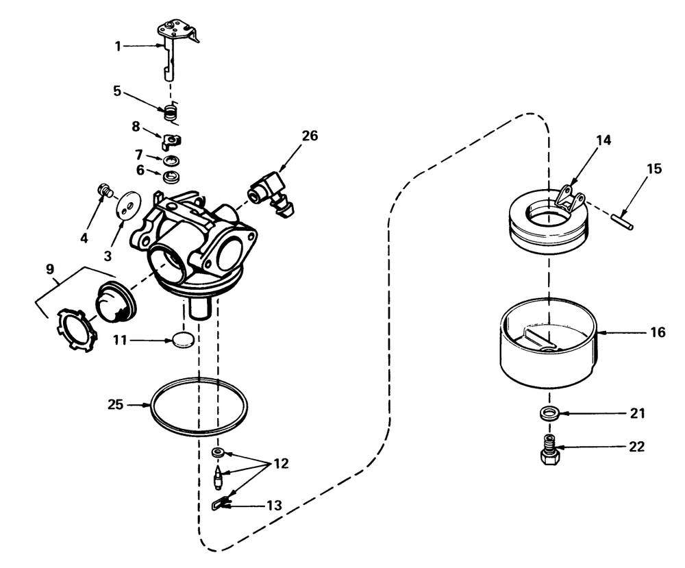 Carburetor No. 632050 Diagram and Parts List for 20610 0000001 - 0999999 Toro Lawn Mower