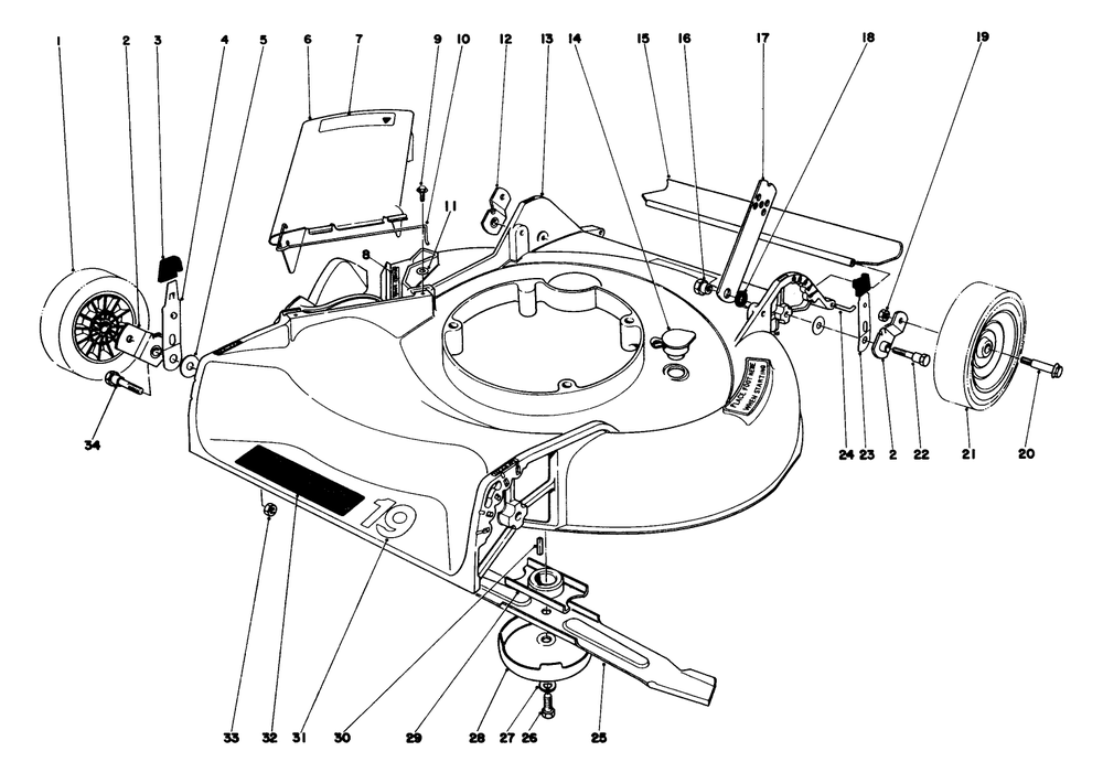 Housing Assembly Model 16300 And 16310 Diagram and Parts List for 16300 9000001 - 9999999 Toro Lawn Mower