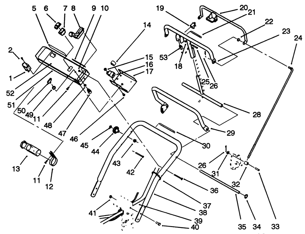 Handle/Control Panel Assembly Diagram and Parts List for 30185 20000001 - 29999999 Toro Lawn Tractor Accessories