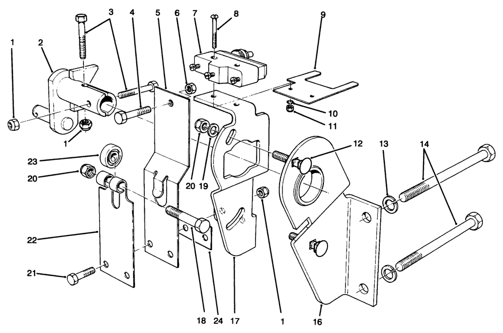 Transmission Interlock Assembly Diagram and Parts List for 30620 690001 - 699999 Toro Lawn Tractor