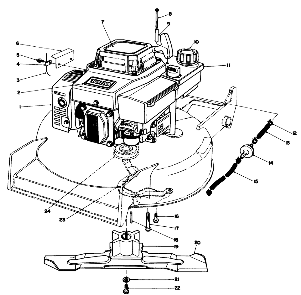 Engine Assembly (Model Vmg6) Diagram and Parts List for 20626C 7000001 - 7999999 Toro Lawn Mower