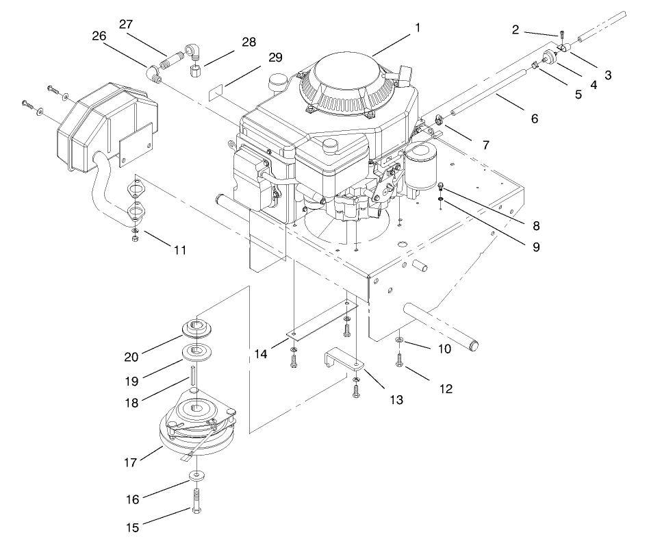 Engine Assembly Diagram and Parts List for 30177 795101 - 799999 Toro Lawn Tractor Accessories