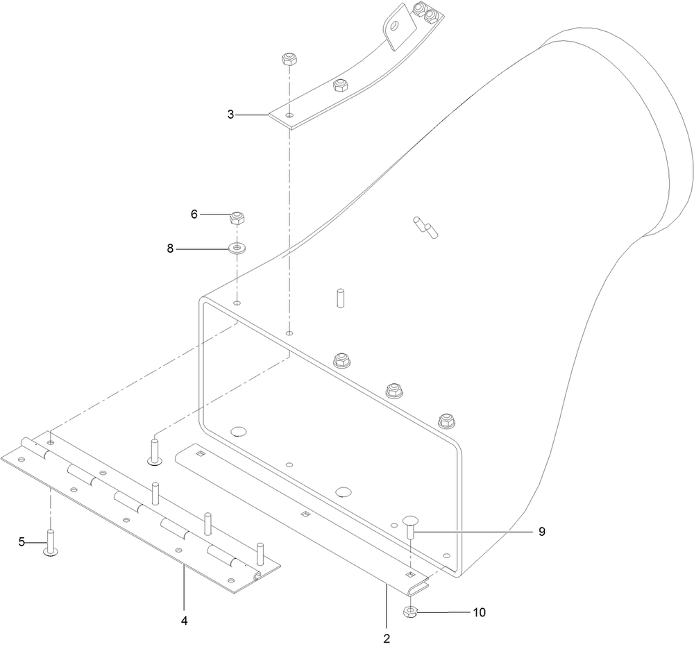 Discharge Tube Assembly No. 103-9487 Diagram and Parts List for 74315 405700000 - 412599999 Toro Lawn Tractor