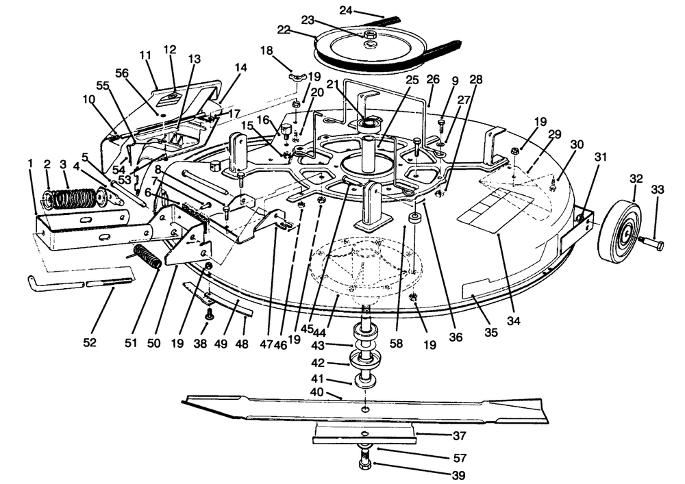 Mower Assembly - Recycler Diagram and Parts List for 70141 49000001 - 49999999 Toro Lawn Tractor