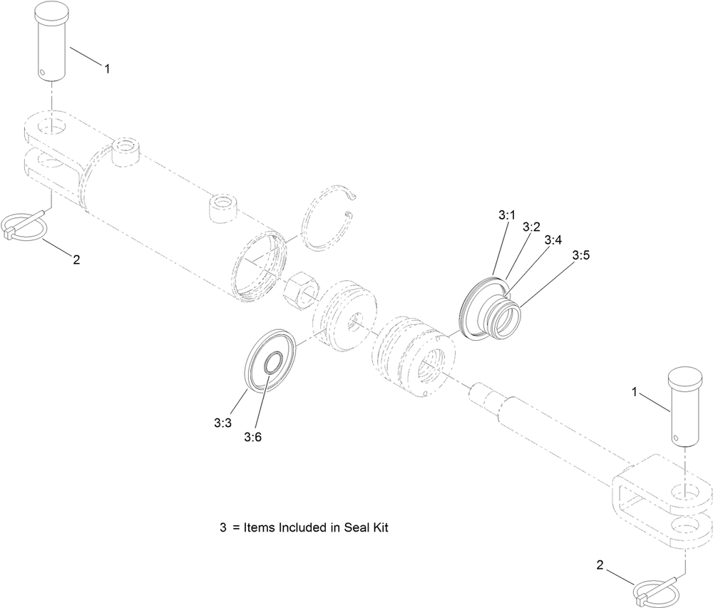 Hydraulic Cylinder Assembly No. 116-6969 Diagram and Parts List for 29521 400000000 - 408863719 Toro Aerator