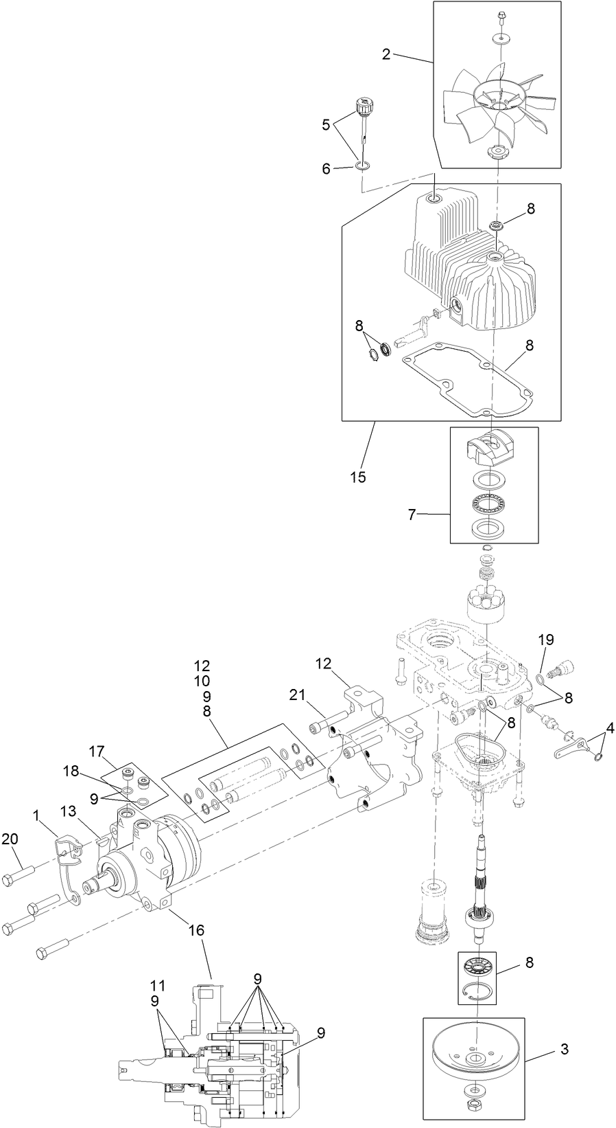 Lh Hydro Assembly Diagram and Parts List for 74925TE (314000001-314999999)(2014) Toro Lawn Mower
